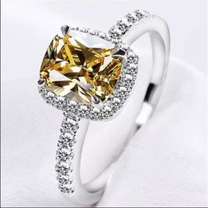 Size 10 Yellow diamond ring